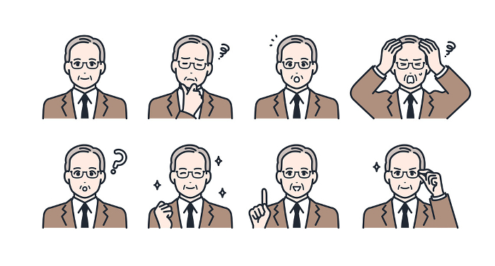 President's expression Icon Illustration Set Web graphics