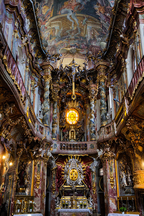 Interior, Created by the Asam Brothers, Asam Kirche  Church , 1733, Munich, Bavaria, Germany Interior, created by the Asam Brothers, Asam Kirche  Church , 1733, Munich, Bavaria, Germany, Europe, by Richard Maschmeyer