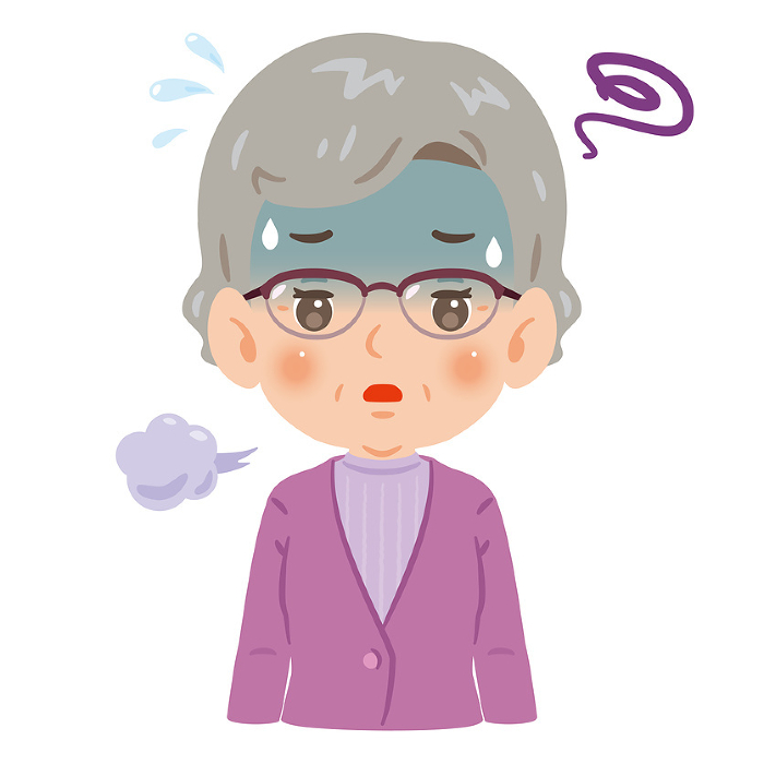 Senior women with fatigue and tiredness