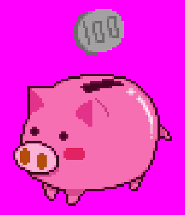 Piggy bank pixel art