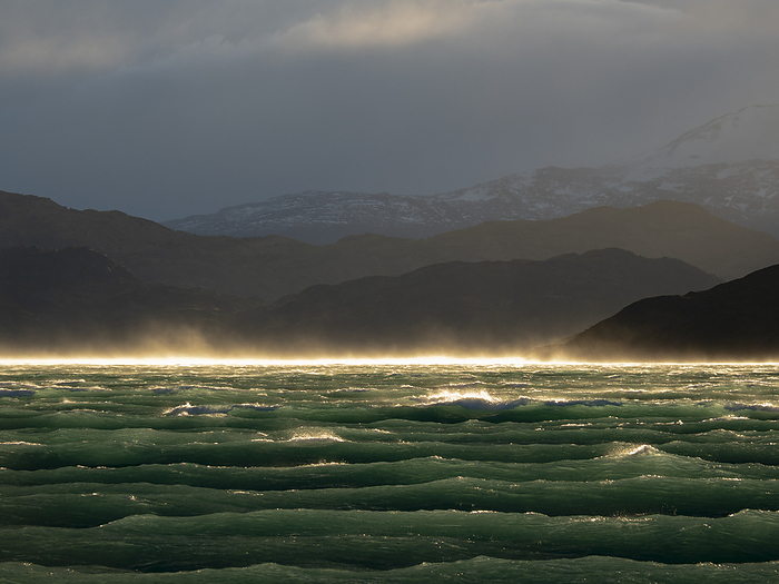Windy afternoon on Lake Pehoe in Torres del Paine National Park; Patagonia, Chile, by Michael Melford / Design Pics