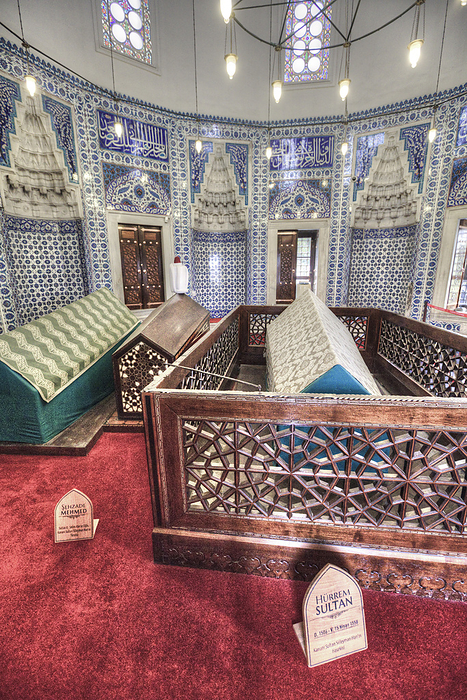 Interior of the Mausoleum of Hurrem Sultan (wife of Suleyman), Suleymaniye Mosque, built beginning in 1550, Unesco World Heritage Site; Istanbul, Turkey, by Richard Maschmeyer / Design Pics