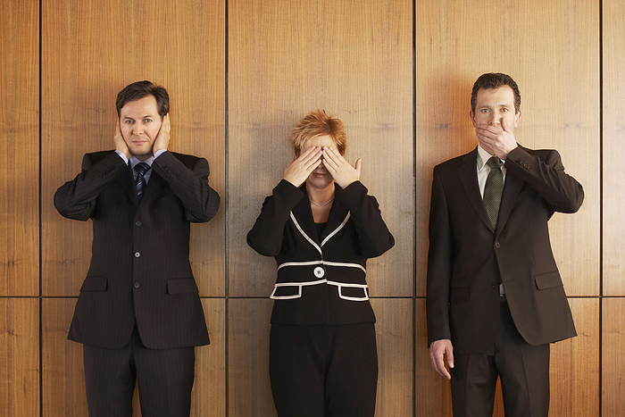 Business People Covering Ears, Eyes and Mouth, by Masterfile / Design Pics
