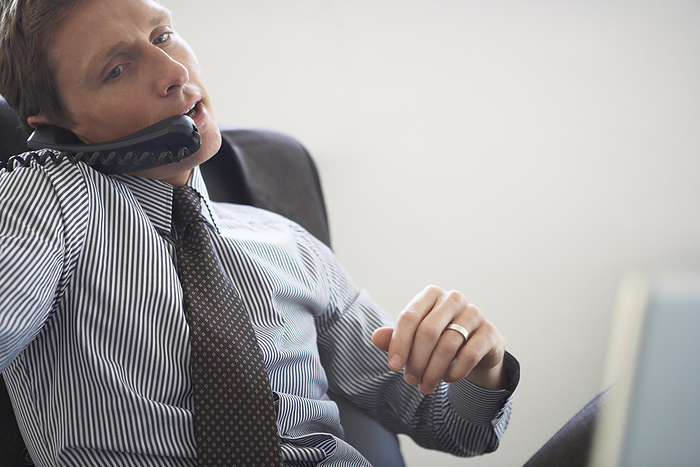 Businessman Talking on Phone, by Masterfile / Design Pics