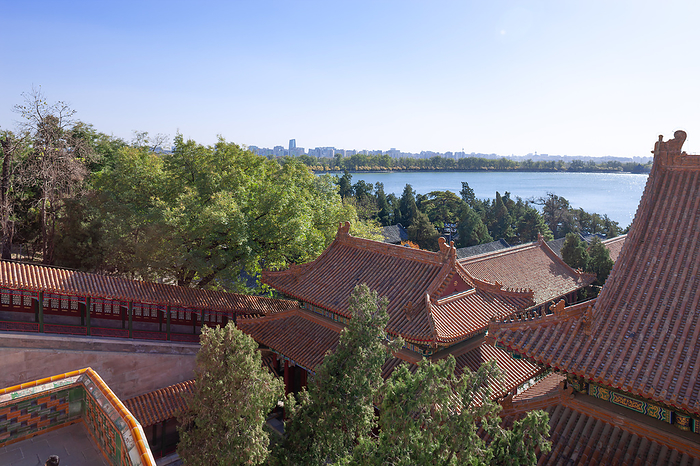 Summer Palace Beijing China World Cultural Heritage   Summer Palace, the Imperial Gardens of Beijing Kunming Lake seen from Wanshou Mountain