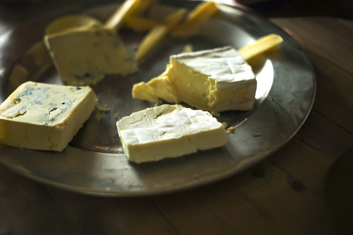 Blue mold and white mold cheeses