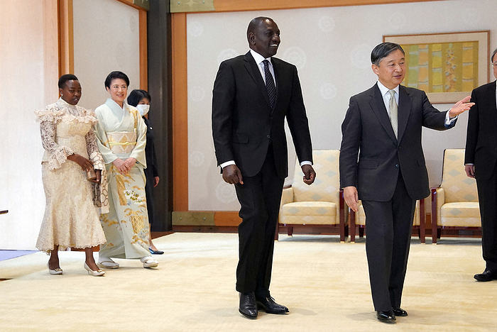 Kenyan President Visits Japan and Meets Their Majesties the Emperor and Empress Their Majesties the Emperor and Empress meet with Kenyan President Ruto and his wife at the Bamboo Room of the Imperial Palace on January 9, 2024, at 11:45 a.m.  Representative photo 