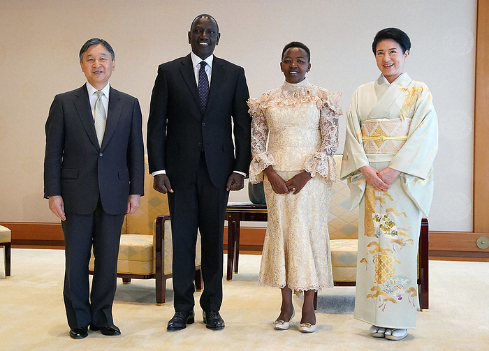 Kenyan President Visits Japan and Meets Their Majesties the Emperor and Empress Their Majesties the Emperor and Empress meet with Kenyan President Ruto and his wife at the Bamboo Room of the Imperial Palace on January 9, 2024, at 11:45 a.m.  Representative photo 