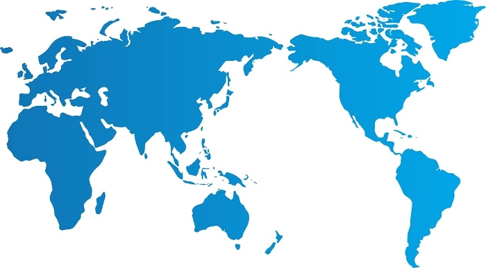 World Map (centered on Japan) Gradation