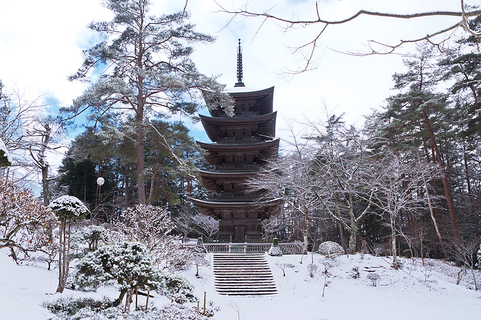 Five-storied Pagoda of Fusenji Temple Iwate Pref.