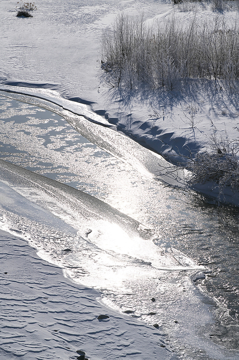 Flowing ice on the Toyoni River Hokkaido  12 , from Rainbow Bridge