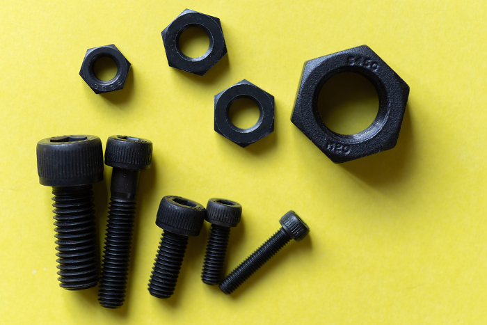Various types of hex bolts