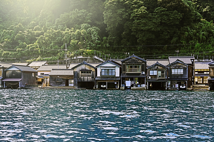 Ine no Funeya Ine Town Yosae gun, Kyoto Pref. Boathouse in Ine cho, Yosae gun, Kyoto Prefecture, Japan Scenes of a rustic fishing village, the shining sea