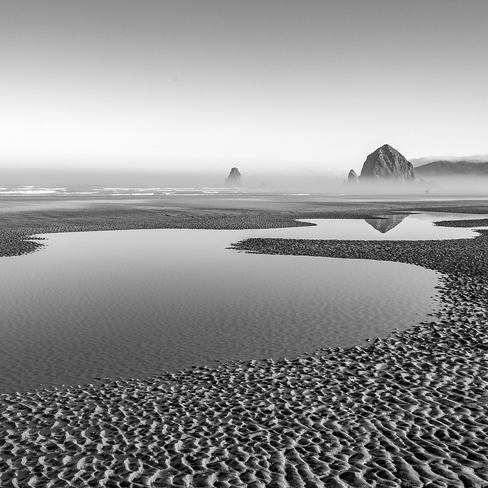 USA, Oregon, Shallow pools of water at Cannon Beach, USA,Oregon,Cannon Beach, by Steve Smith