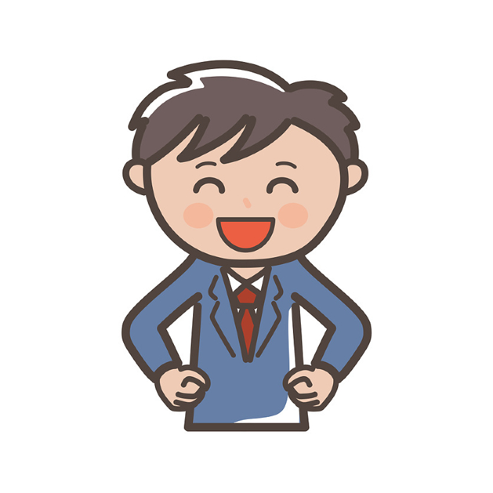 Clip art of male businessman with a big smile
