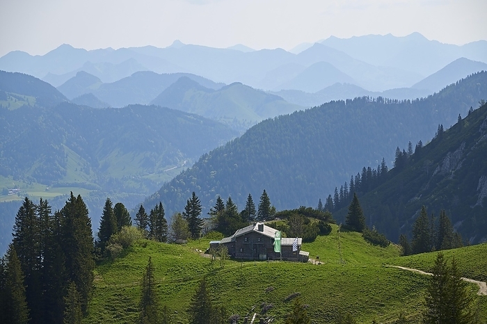 Taubensteinhaus, Spitzingsee, Mangfall Mountains, Upper Bavaria, Germany, Europe, by Hermann Dobler