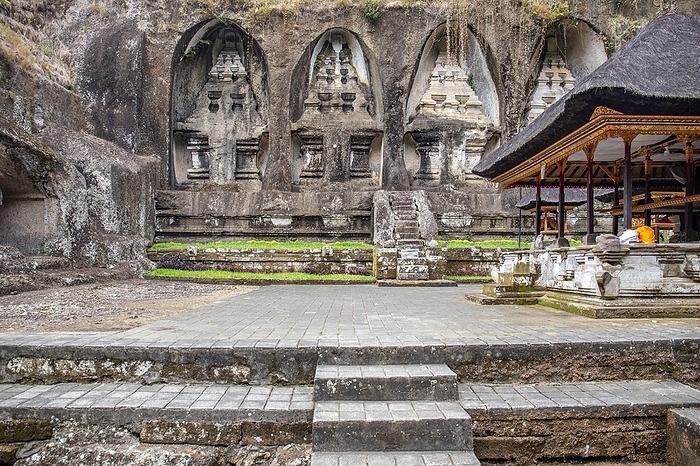 Gunung Kawi Royal Tombs. A beautiful complex with carved stone temples and tombs of the king and his relatives. Hindu belief in the tropical landscape of Bali, by Jan Wehnert