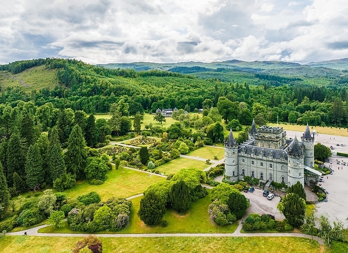 Inveraray Castle from a drone, Clan Campbell, Loch Fyne, Argyll, Scotland, UK, by Maciej Olszewski