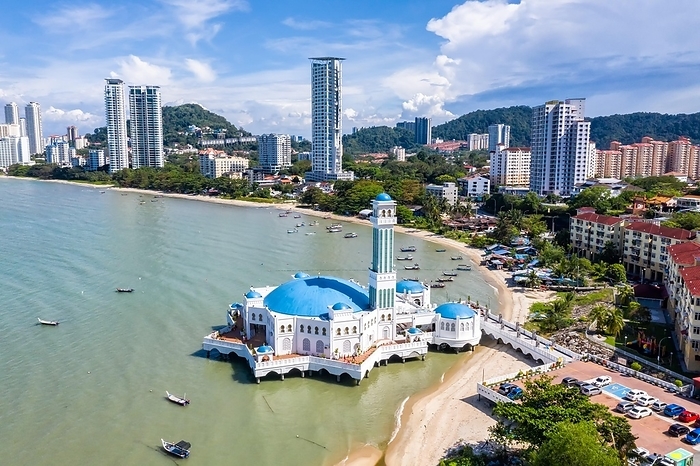 The Floating Mosque Aerial View on Penang Island, Malaysia, Asia, by Markus Mainka