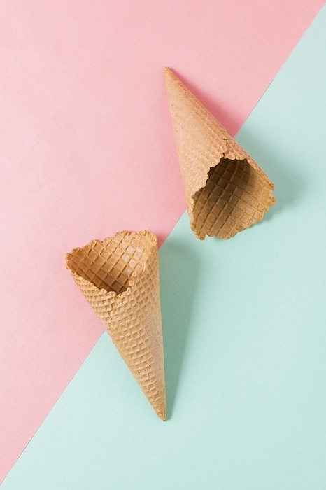 Top view ice cream cones, by Oleksandr Latkun