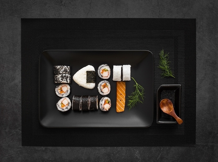Plate sushi assortment, by Oleksandr Latkun