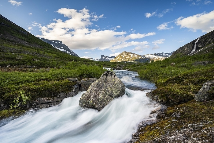 River and mountains in Reinheimen National Park, Møre og Romsdal, Norway, Europe, by Robert Haasmann