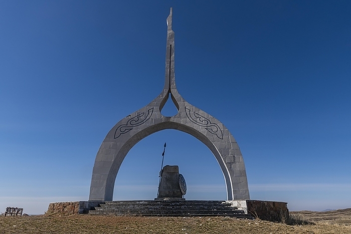 Mongol monument in the steppe of eastern Kazakhstan, by Michael Runkel