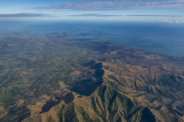 Aerial of the volcanic landscape, Viti Levu, Fiji, South Pacific, Oceania, by Michael Runkel