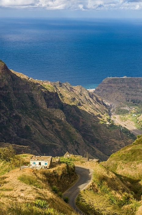 Little house in mountain landscape of island San Antao. Cabo Verde. Africa, by Michael Runkel