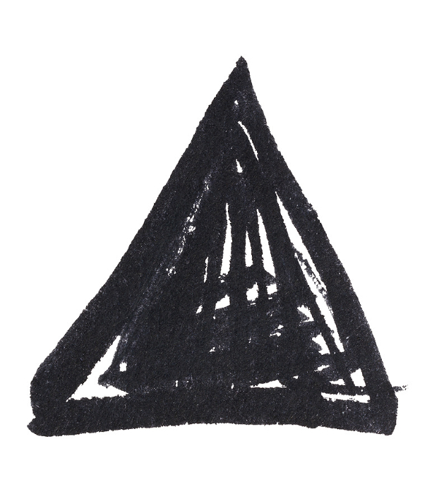 Triangle drawn with black felt tip pen Triangle drawn with black felt tip pen