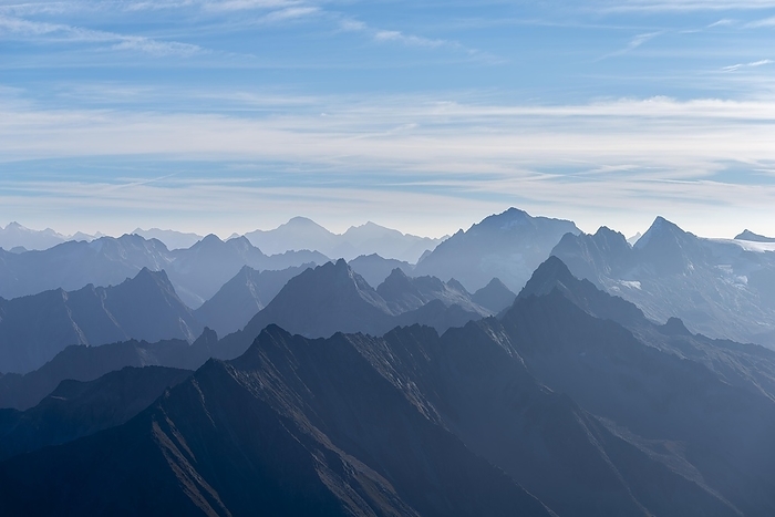 Austria View of the alpine mountains, panoramic terrace  3   250 m , Hintertux Glacier, Hintertux, Tuxtal, Zillertal Alps, Tyrol, Austria, Europe, by Wolfgang Diederich