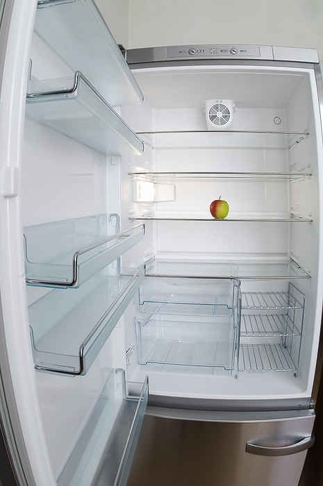 Almost empty fridge with just one apple, Diet, Losing weight, by Franzel Drepper