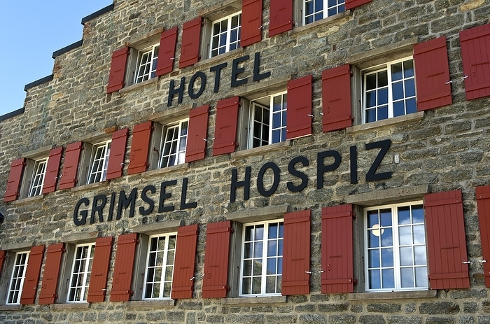 Switzerland Historic Alpine Hotel Grimsel Hospiz on the Grimsel Pass, Guttannen, Bernese Oberland, Switzerland, Europe, by Guenter Fischer