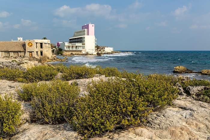 Mexico Coastal landscape view to Mia Reef Hotel, Isla Mujeres, Caribbean Coast, Cancun, Quintana Roo, Mexico, Central America, by Ian Murray