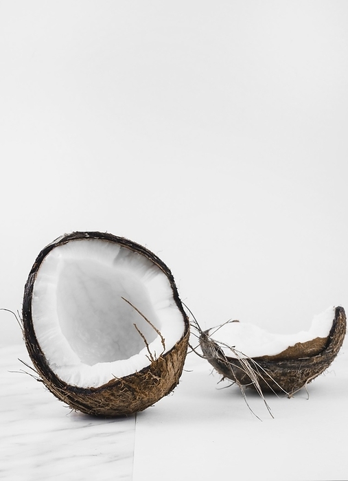 Coconut shell white background, by Oleksandr Latkun