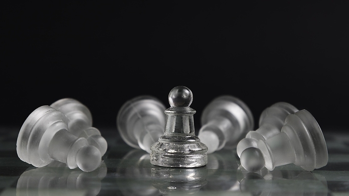 Transparent chess pieces board 3, by Oleksandr Latkun