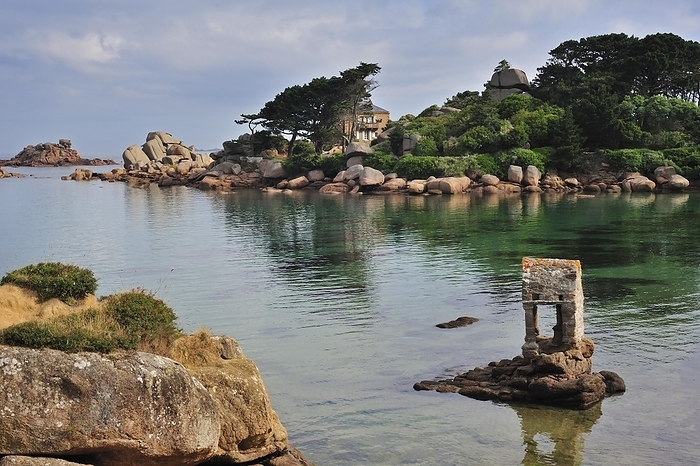 France Oratoire Saint Guirec, The Oratory, on the Saint Guirec beach, is home to the evangelist saint of Perros Guirec, Brittany, France, Europe, by alimdi   Arterra   Philippe Cl ment