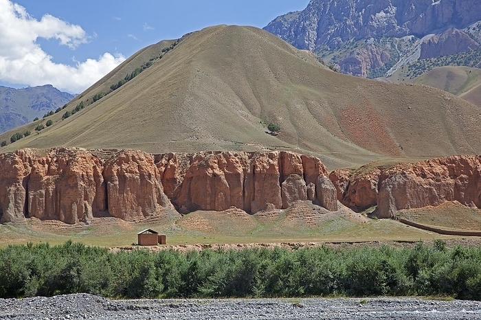 Kyrgyzstan Red sandstone formations in the mountains of the Osh Province, Kyrgyzstan, Asia, by alimdi   Arterra   Marica van der Meer