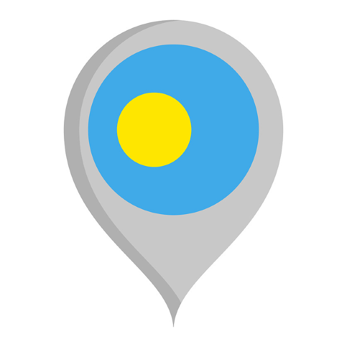 Palau map pin icon. Vector.