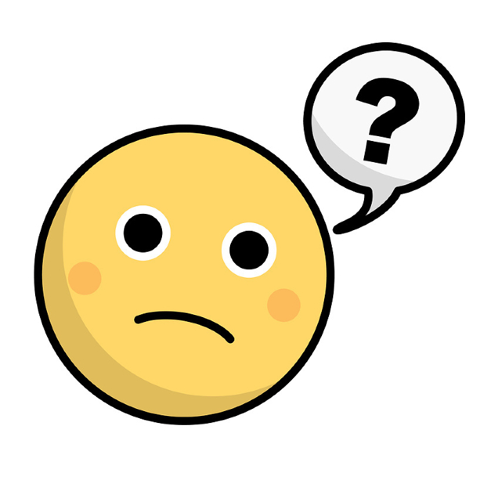 Icon of a questioning person's face and speech bubble. Vector.