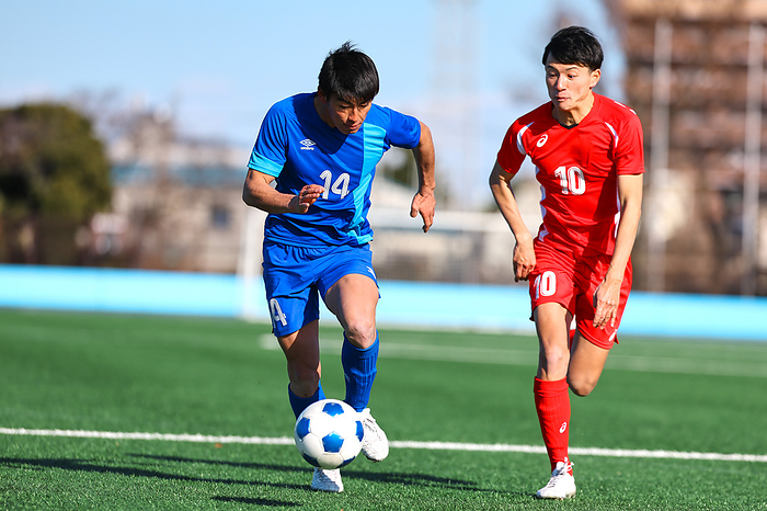 Competing Japanese soccer players