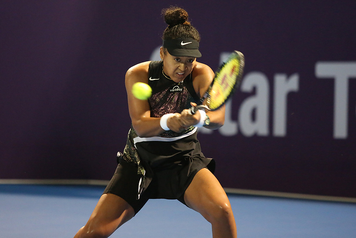 Qatar TotalEnergies Open   Day 3 DOHA, QATAR   FEBRUARY 13: Naomi Osaka of Japan plays against Petra Martic in their second round match during the Qatar TotalEnergies Open, part of the Hologic WTA Tour at Khalifa International Tennis and Squash Complex on February 13, 2024 in Doha, Qatar  MB Media 
