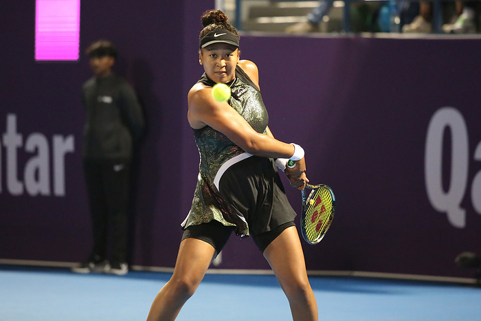 Qatar TotalEnergies Open   Day 3 DOHA, QATAR   FEBRUARY 13: Naomi Osaka of Japan plays against Petra Martic in their second round match during the Qatar TotalEnergies Open, part of the Hologic WTA Tour at Khalifa International Tennis and Squash Complex on February 13, 2024 in Doha, Qatar  MB Media 