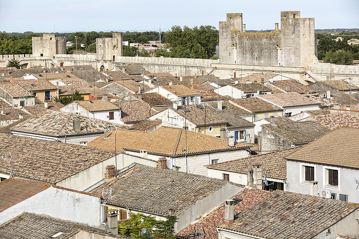 Above the roofs of the village Aigues Mortes in the Camargue, South France Above the roofs of the village Aigues Mortes in the Camargue, South France, by Zoonar Harald Biebel