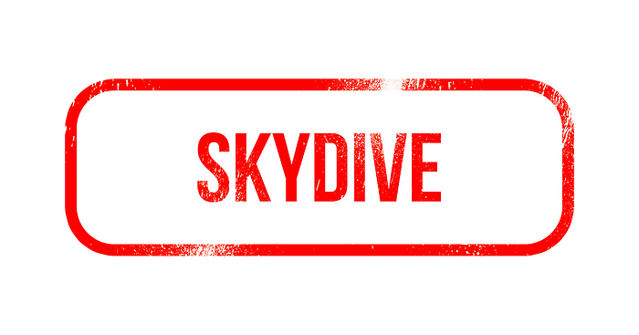 skydive   red grunge rubber, stamp skydive   red grunge rubber, stamp, by Zoonar Markus Beck