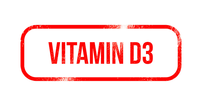 Vitamin D3   red grunge rubber, stamp Vitamin D3   red grunge rubber, stamp, by Zoonar Markus Beck