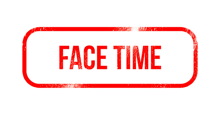Face time   red grunge rubber, stamp Face time   red grunge rubber, stamp, by Zoonar Markus Beck