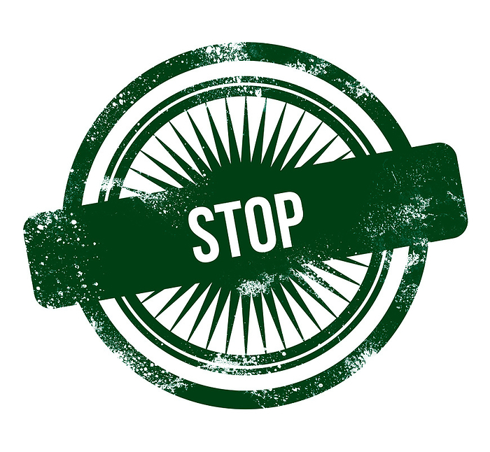 Stop   green grunge stamp Stop   green grunge stamp, by Zoonar Markus Beck