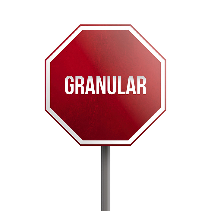 Granular   red sign isolated on white background Granular   red sign isolated on white background, by Zoonar Markus Beck