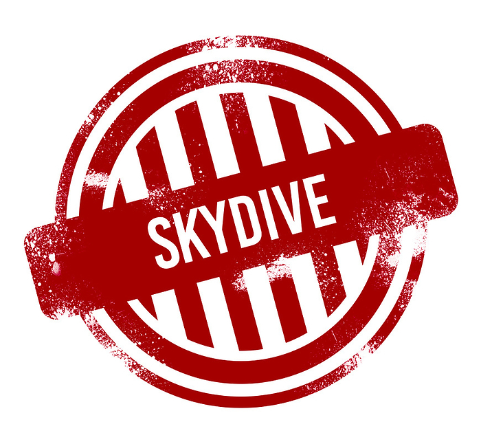 skydive   red grunge button, stamp skydive   red grunge button, stamp, by Zoonar Markus Beck